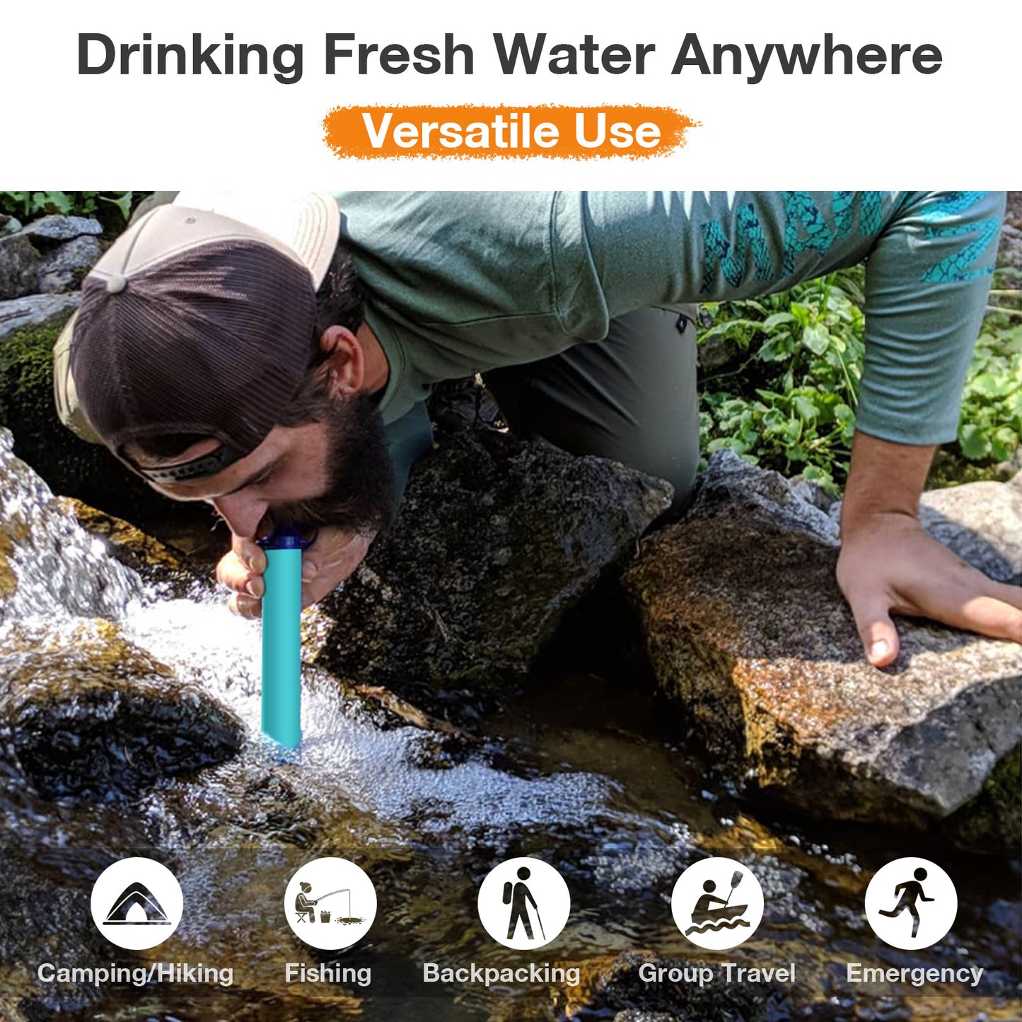 Portable Water Filter Straw and Purifiers for Travel,Survival, Camping
