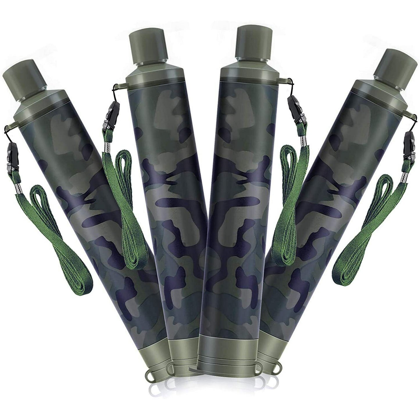 Camo Water Filter Straw, Portable Water Purifier Survival Gear for Hiking Camping Travel