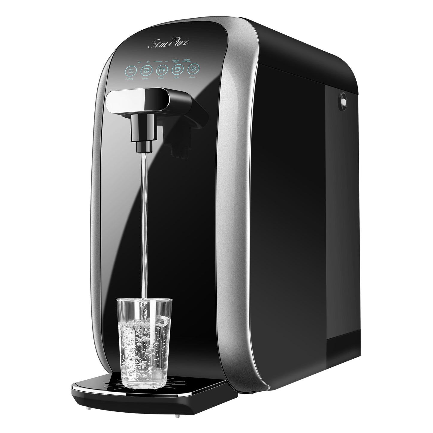 SimPure Y7P-W UV Countertop Reverse Osmosis Water Filter, NSF/ANSI 58 Certified, 4 Stage RO Water Filtration System, Water Purifier for Home, 4: 1 Pure to Drain, BPA Free (No Installation Required)
