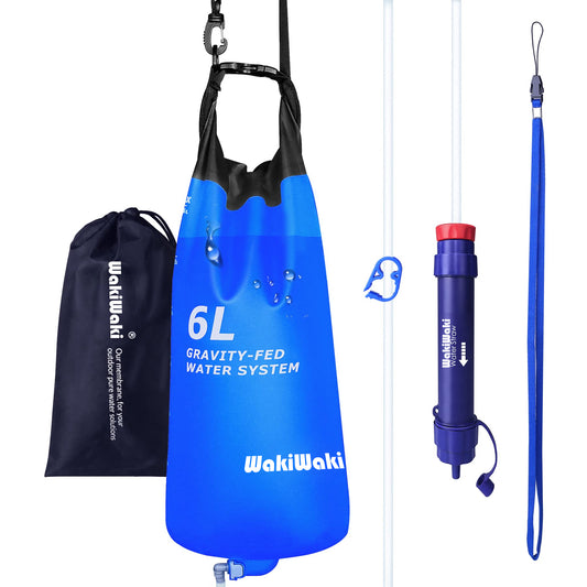 6L Camping Gravity Water Filter Straw