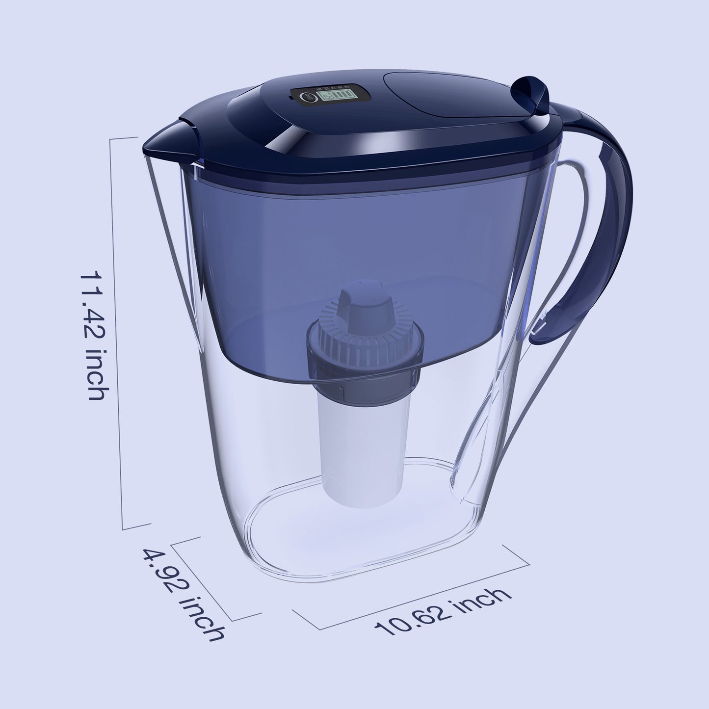 SimPure 10 Cup Water Filtration Pitcher with 4 Standard Filters, DP06