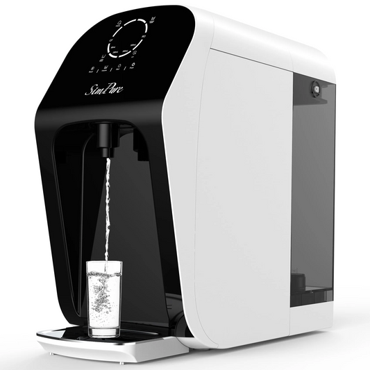 SimPure UV Countertop Reverse Osmosis Water Filtration Purification System, 4 Stage RO Water Filter, Bottleless Water Dispenser